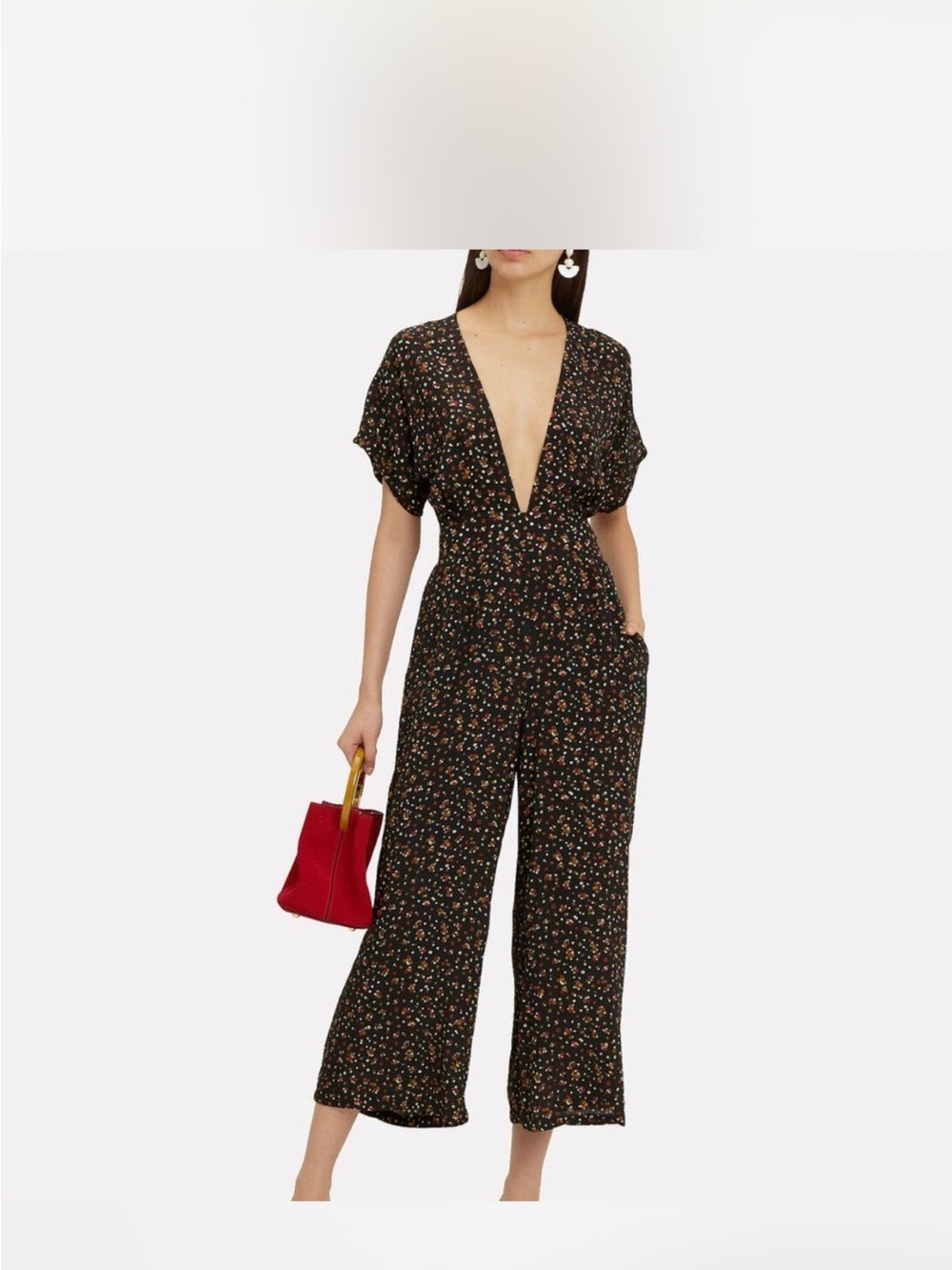 Faithfull The Brand Black Floral jumpsuit